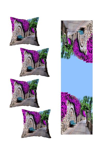on the clouds Modele Alaçatı Ranır în stil lounge - Set de 4 perne decorative și alergători