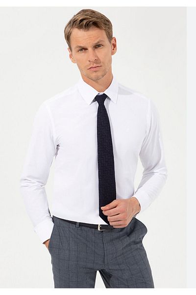 Pierre Cardin White Slim Fit Men's Shirt