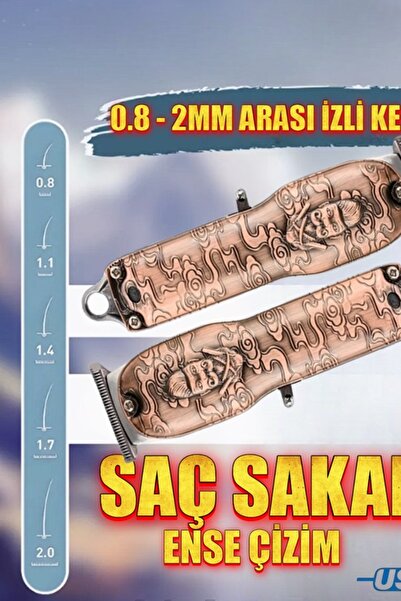 xolo Saç Sakal Ense Çizim Profesyonel Lazer Öncesi Tıraş Traş Makinesi Turbo Kablosuz Su Geçirmez