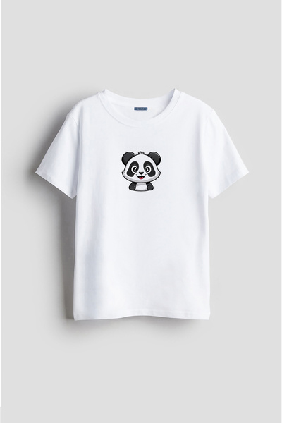 Darkia تي شيرت للأطفال للجنسين - نمط دب الباندا، تصميم بسيط، طباعة حيوانات