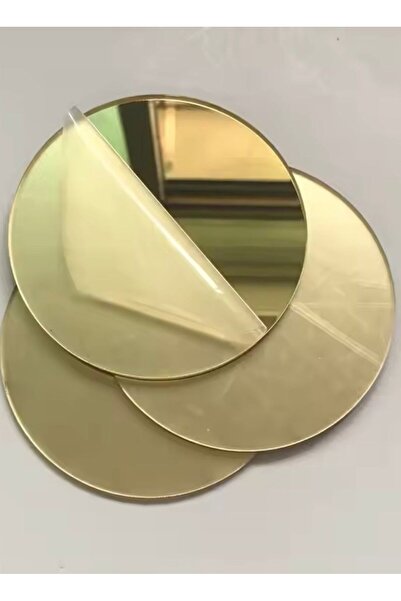 ipeksi pleksi 0.80 MM GOLD YAPIŞKANLI YUVARLAK AKRİLİK AYNA 50 ADET 5x5