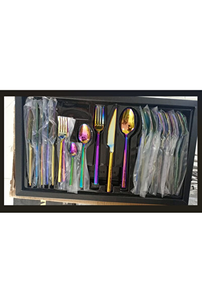 UYSAL Rainbow Fork Spoon Bias Set - 36 Pieces