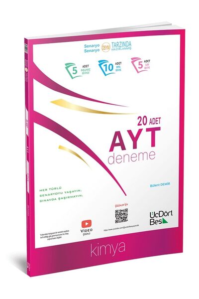 Üç Dört Beş Yayıncılık 2024 MODEL AYT 20 li Kimya Deneme Üç Dört Beş Yayınları