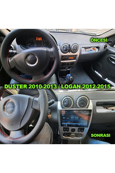 NAVMİNA Dacia Duster 2010-2013 Logan 2012-2015 Stepway 2008-2012 Uyumlu 9 Inç 4-32 Gb Gri Çerçeve Multimedya