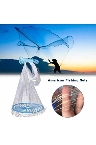 Denizyıldızı Amerikan Çemberli Pro Serpme 6 Kg Zincirli Misina Ağ. Yükseklik 2,20 Mt Açılımı 17 Mt.