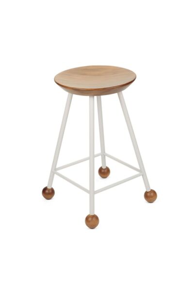 Wood Stone Art Tabure Sandalye 55 Cm Beyaz Yuvarlak Oturma Yeri Bar Taburesi ...