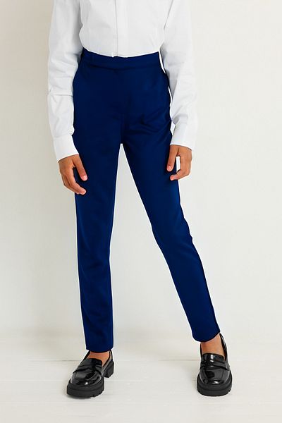 BayBayan Pantaloni pentru fete bleumarin - talie elastică, lycra, confortabili
