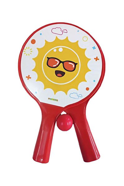 POPKONSOL Red Beach Tennis Racket Set - Sea Ball Pool Game