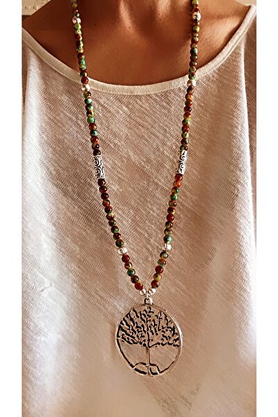 by özllem تصميم قلادة شجرة الحياة الكبيرة البوهيمية