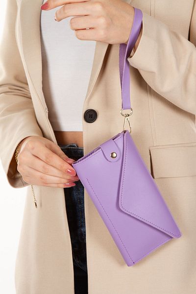 Av A Dos Women's Leather Phone Cash Coin Compartment Locked Wrist Strap Wallet