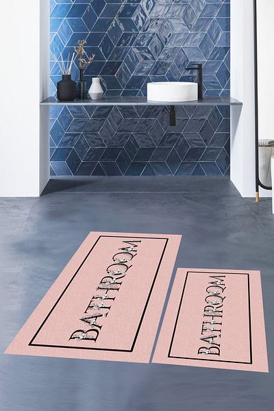 EY HOME Set de scaune de toaletă pentru baie, lavabil, imprimat, lavabil, cu scris, WC-6-PINK,