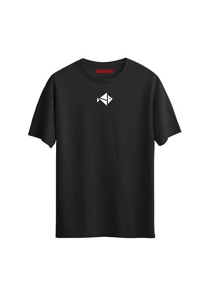 Açık Garaj Geometric Fish Printed Unisex T-shirt - Minimal Design