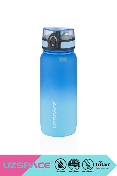 Uzspace New 650ml Tritan Water Flask - Double Color, Leak-Proof, BPA Free and Lockable Lid