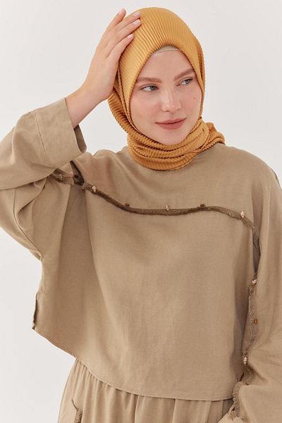 MİRSOY SCARF وشاح مطوي الخردل