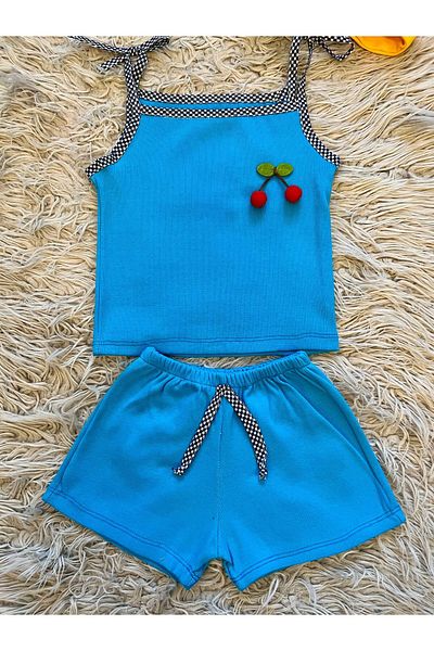 enes baby Adjustable Strap Ribbed Ribbed Shorts - Set of 2