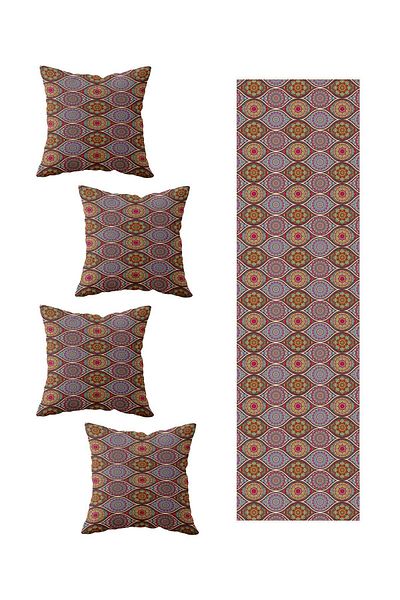 on the clouds 4-Piece Ethnic Drop Mosaic Table - Colorful and Decorative Runner Set
