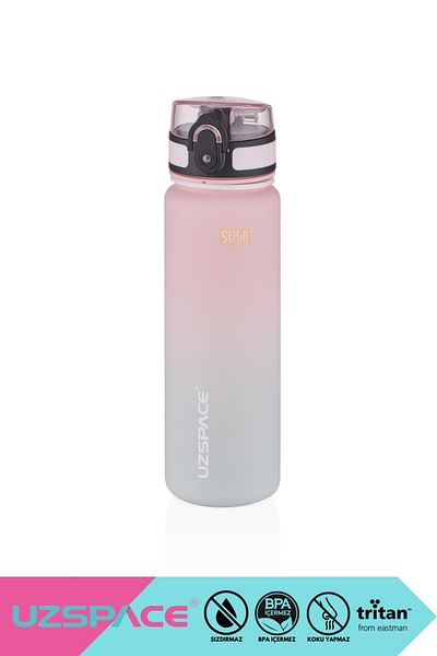 Uzspace 500ml New Motivational Tritan Water Flask - Double Color, Leak-Proof, BPA Free and Lockable Lid