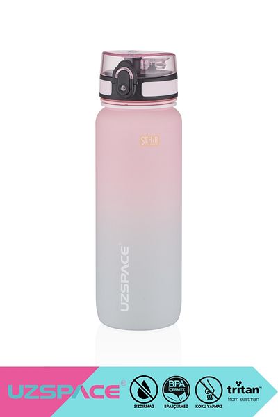 Uzspace 800ml New Dual Color Leak Proof Bpa Free Motivational Tritan Water Bottle with Lockable Lid
