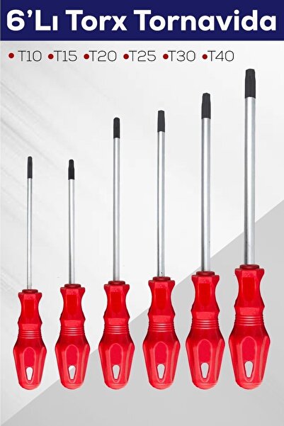 Hon 6 Parça Torx Tornavida Seti (T-10,T-15,T-20,T-25,T-30-T-40)