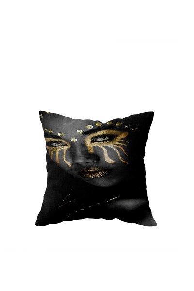 Pelangi غطاء وسادة نسائي أسود مزدوج الجوانب - سحاب مخفي، مقعد وسادة رمي