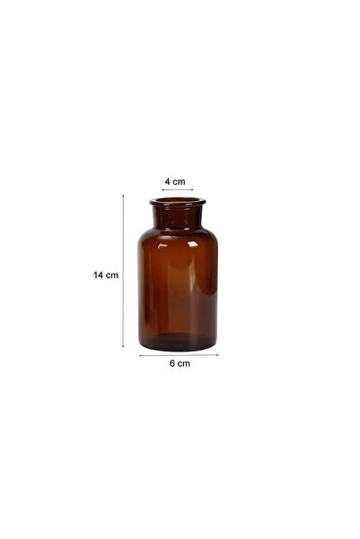 Binbirdemet 2'li Set Amber Yazısız Cam Vazo - 500 ml - 250 ml