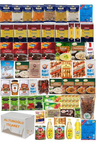 Genel Markalar Ramazan Paketi Kumanya Yardım Erzak Gıda Kolisi 60 Parça Ürün ...