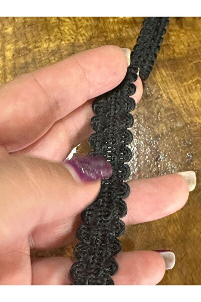 Gönülden Tasarım EN 1 CM NAKIŞ İŞLEME BİYE DİKİŞ AKSESUARI ŞERİT 1  METRE Siyah