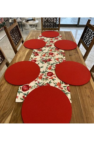Premier Set de design cu plăci de murdărie din MDF din 6 bucăți, cu model de rodie, American & Service