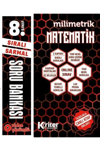 Kriter Akademi Yayınları 8.sınıf Matematik Soru Bankası