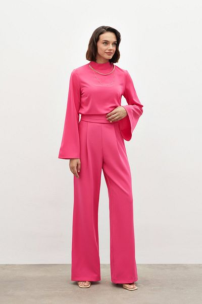 Sateen Pink Waist Detailed Trousers