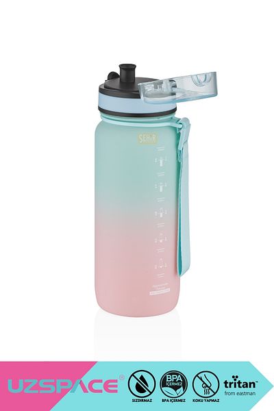 Uzspace New 650ml Tritan Water Flask - Double Color, Leak-Proof, BPA Free and Lockable Lid
