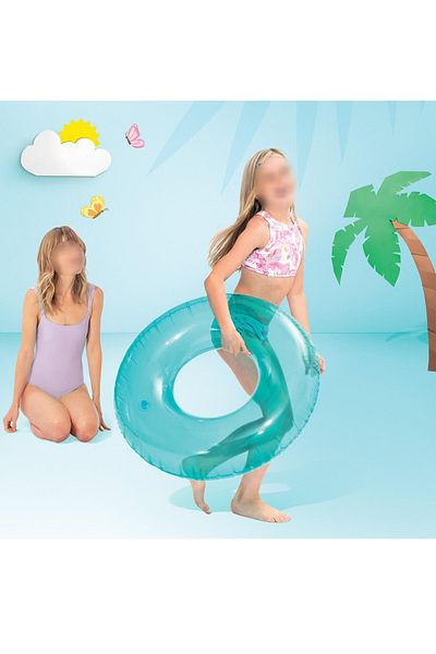 Intex حلقة بحرية وحمام سباحة شفافة مقاس 76 سم لأكثر من 8 سنوات - 59260