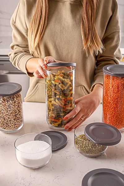 LAV Duo Leak Proof Lid 380 Cc 12 Pieces Glass Storage Container Jar Set