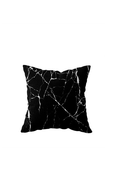 on the clouds Double Sided Black Marble Embroidered Hidden Zippered Pillowcase - Throw Pillow Seat Pillow