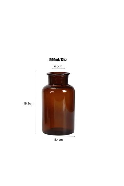 Binbirdemet 2'li Set Amber Yazısız Cam Vazo - 500 ml - 250 ml