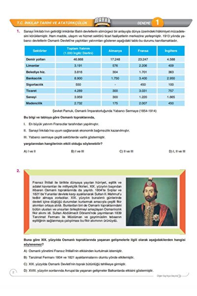 Marka Yayınları 2026 Lgs 1.dönem Konuları T.c. Inkılap Tarihi Ve Atatürkçülük 6 Deneme
