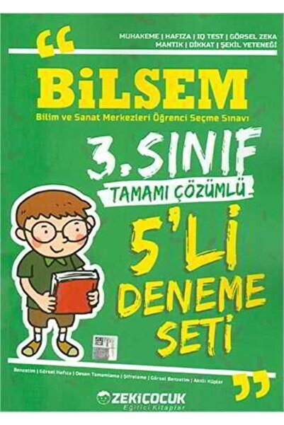 Zeki Çocuk Yayınları Zeki Çocuk Bilsem 3.sınıf Tamamı Çözümlü 5 Li Deneme Seti