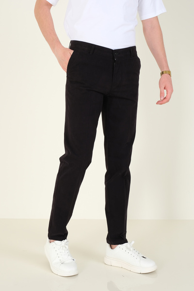 Giyim Dünyası Black Canvas Men's Trousers - Side Pocket