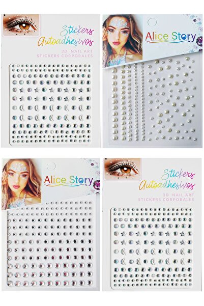 Ören Vücut Ve Yüz Taşı Stickers Makyaj Taşı Yapışkan Festival Taşı Kristal Yü...