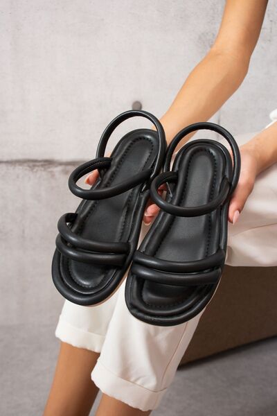 topukludünyası 3 bantlı ortopedik yumuşak kadın sandalet