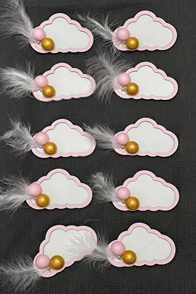 Ahşaplan İsme Özel Bulut Bebek Magnet 10 Adet | Bebek Doğum Magneti Hediyelik