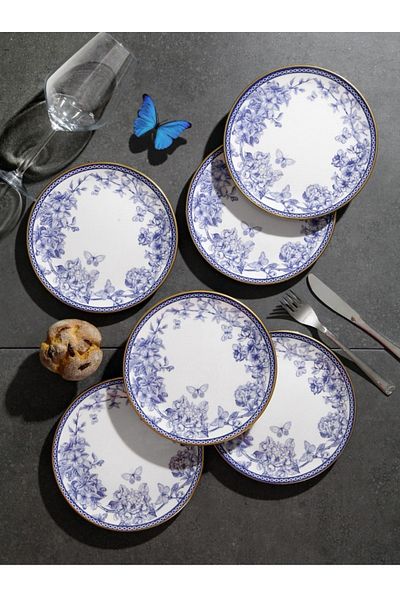 Pinkev 19cm Ceramic Cake Dessert 6 Person Presentation Plate