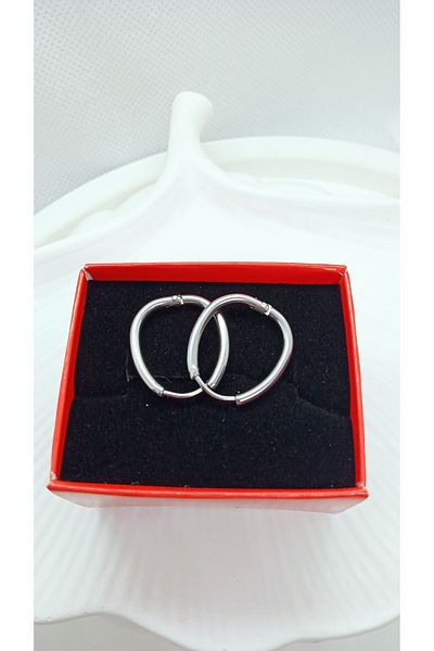 Elasya Jewels Oval Hoop Steel Earrings