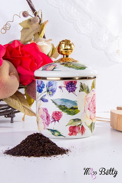 Miss Betty Enamel Medium Size Jar 12 Cm Rose Deluxe