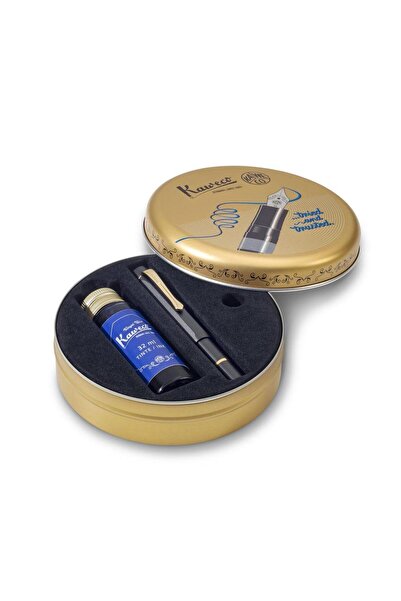 Kaweco Al Sport Piston Filler Siyah Dolmakalem + Mürekkep Set (M) (11000341)