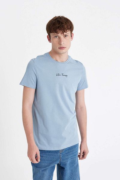 DeFacto T-shirt με στάμπα με λαιμόκοψη με λεπτή εφαρμογή