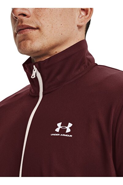 Under Armour Men's Red-White Plain Sweatshirt 1329293 - Sportstyle Knitwear