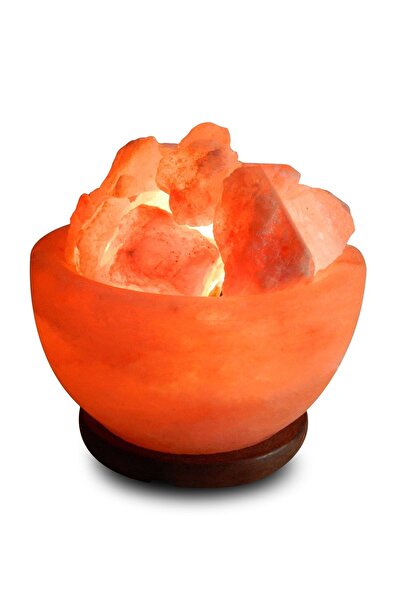 SULSALT Ateş Çanağı Figürlü Himalaya Tuz Lambası | Orijinal Himalaya Kaya Tuzu Lambası 3-4 Kg