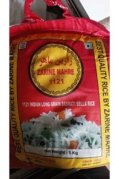 ZARİNE 5kg zarıne mahre uzun taneli basmati pirinç. 1121 long Gain İran hint ...