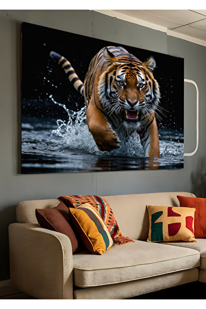 AR AJANS KANVAS TABLO Vahşi Hayvan Kaplan Dekoratif Kanvas TABLO